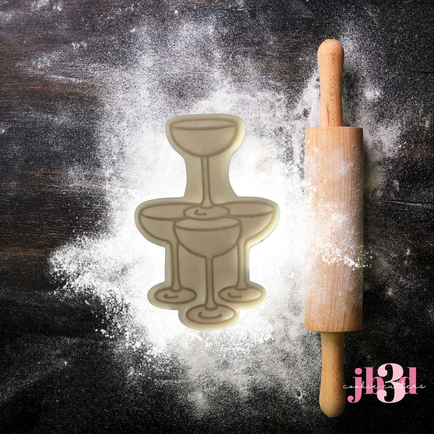 Pop the Champagne Set - Cutters & Embosser Stamps