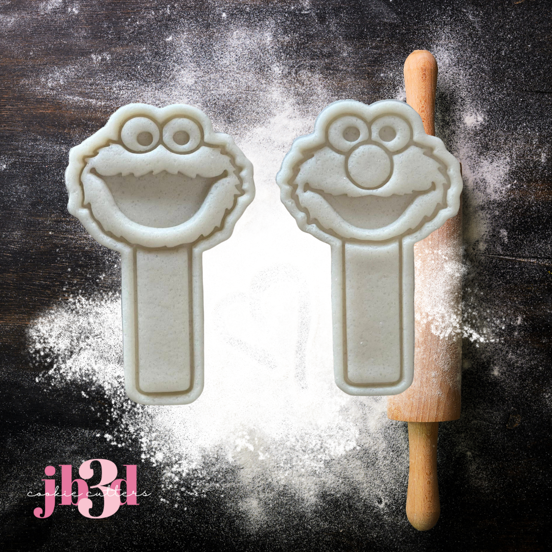 Elmo & Cookie Monster  - Cutters & Embosser Stamps