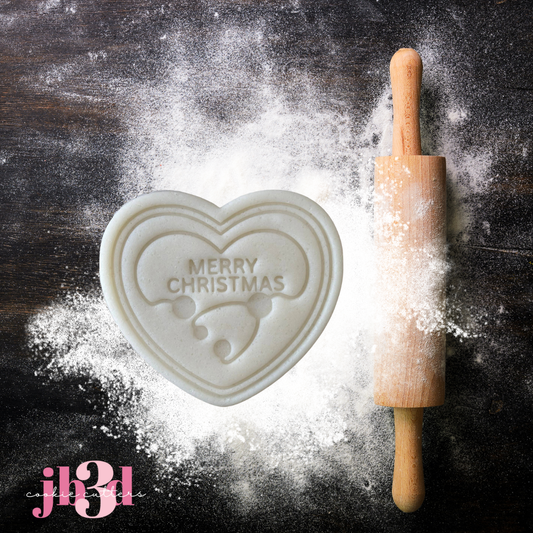 Merry Christmas Heart Stethescope - Cutter & Embosser Stamp