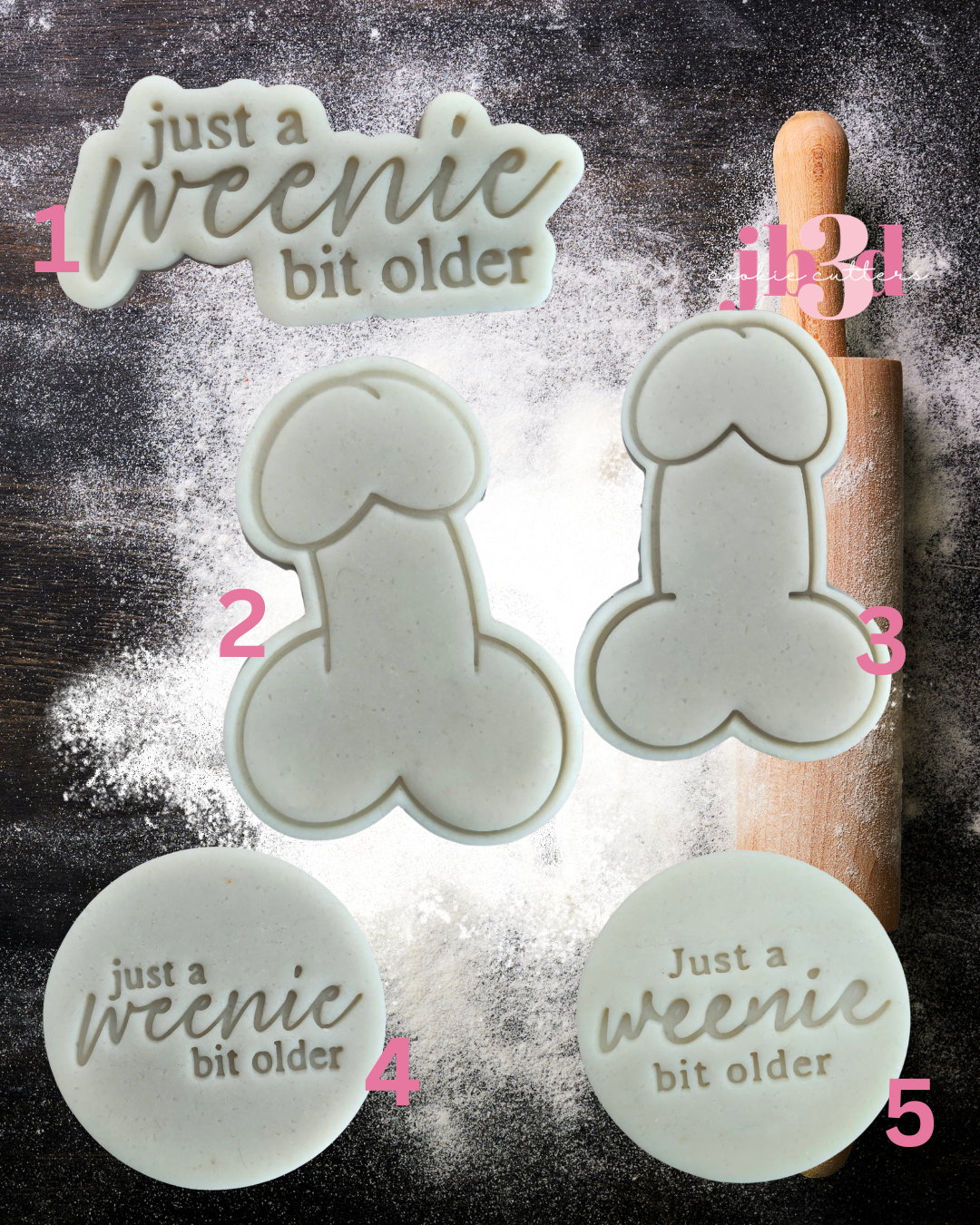 Just a weenie bit older (penis) Cutters & Embosser Stamps