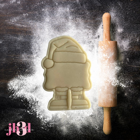 Christmas Santa and Elf (add a name/word)  Cutter & Embosser Stamp