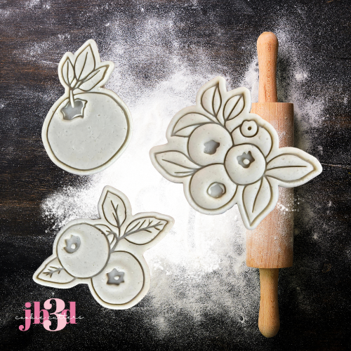 Blueberries Set 2 - Cutters & Embosser Stamps