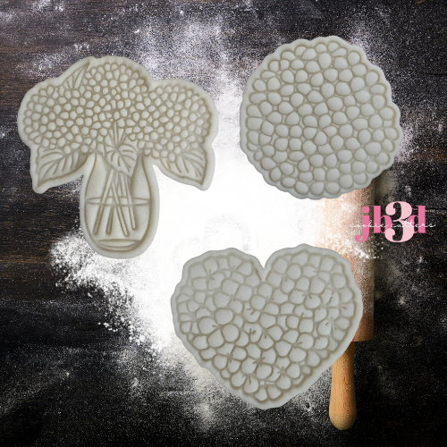 Hydrangea Flowers x 3 designs - Cutters & Embosser Stamps