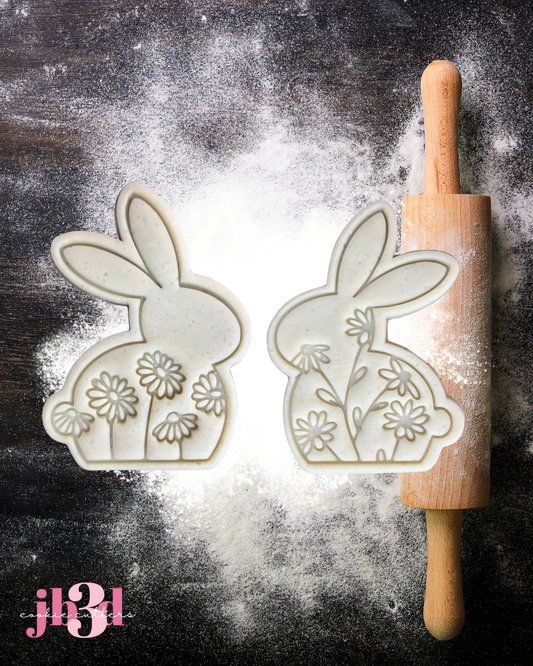 Easter Floral Rabbits - Cutters & Embosser Stamps