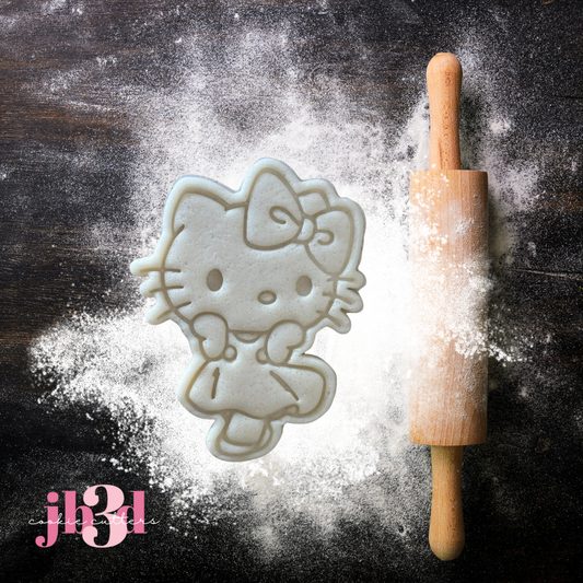 Hello Kitty in a dress - Cutter & Embosser Stamp