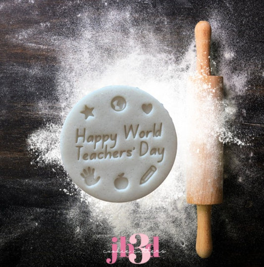 Happy World Teachers' Day 70mm Embosser Stamp