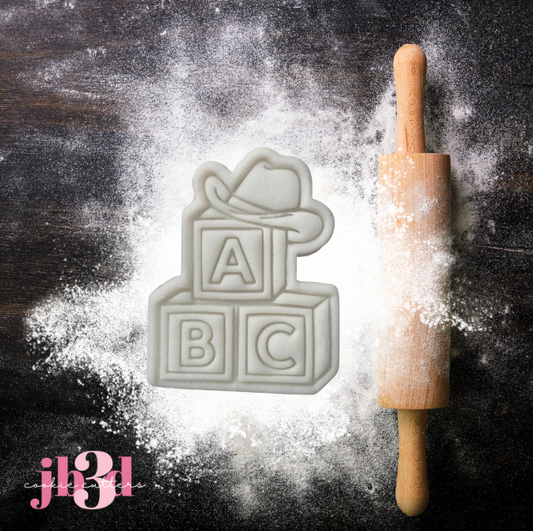 Cowboy Western Baby Blocks ABC - Cutter & Embosser Stamp