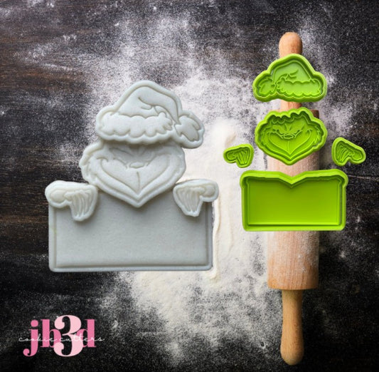 Grinch in Peices - Cutters & Embosser Stamps