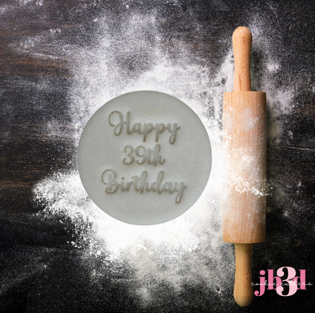 Happy 39th Birthday 70mm Embosser Stamp