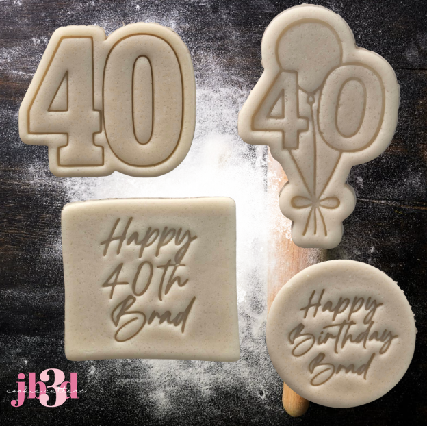 Custom 40th Set - Cutters & Embosser Stamps