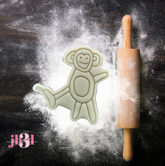 Custom Monkey Drawing - Cutter & Embosser Stamp