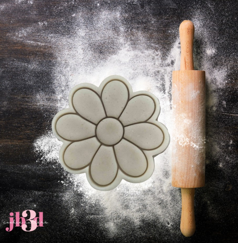 Number 1  (One) flower Set - Cutters & Embosser Stamps