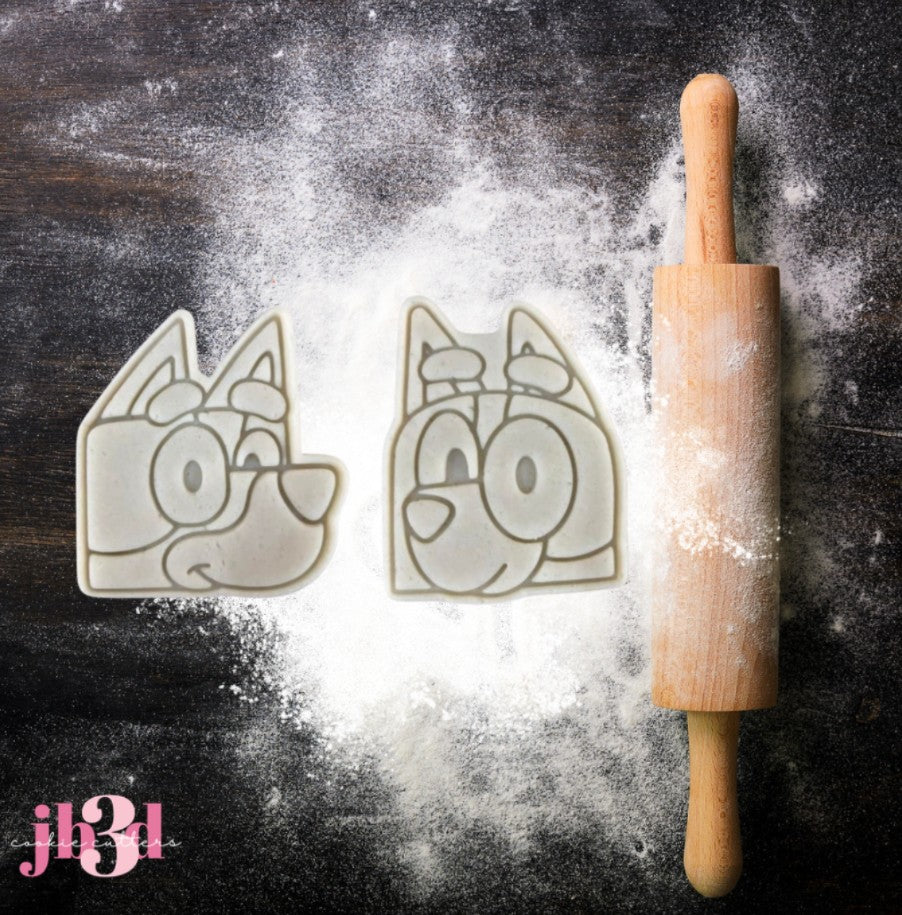 Bluey and Bingo heads MINI 60mm Embosser Stamps