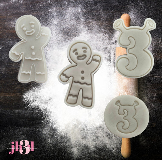 SHREK 3  GIngy - Gingerbread man Cutters and Stamps