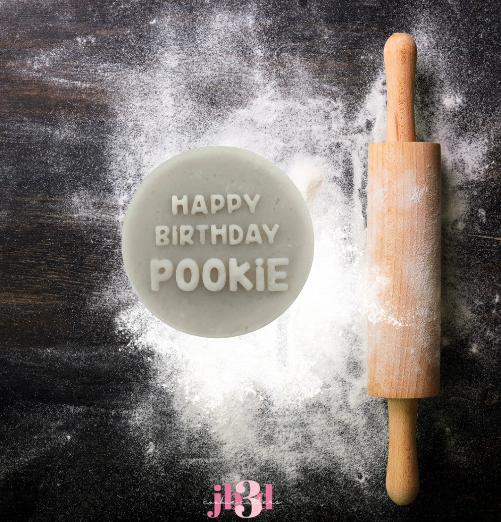 Happy Birthday Pookie - 70mm Debosser Stamp