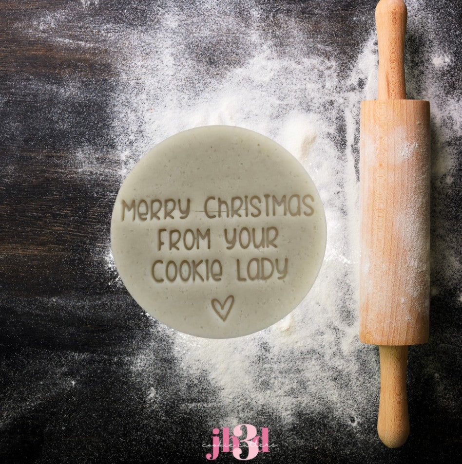 Merry Christmas from your Cookie Lady - 70mm Embosser Stamp