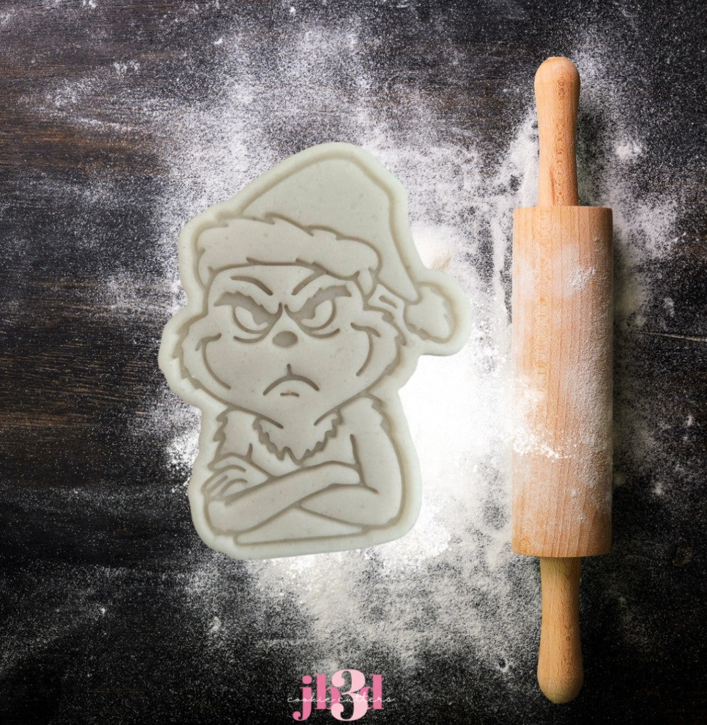 Angry Grinch - Cutter & Embosser Stamp