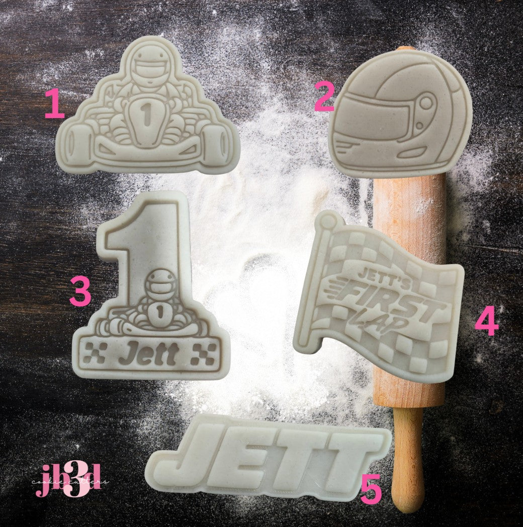 Jett's First Lap - Cutters & Embosser Stamps