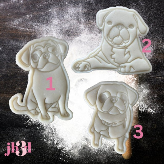 Pug dogs - Cutters & Embosser Stamps