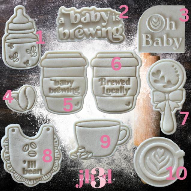 Baby is Brewing/Locally Brewed Coffee Cutters & Stamps