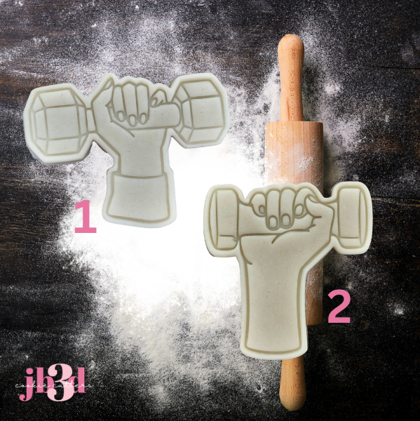 Girly Dumbell hands - Cutters & Embosser Stamps