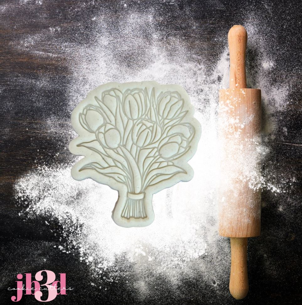 Bunch of Tulips Flowers - Cutters & Embosser Stamp