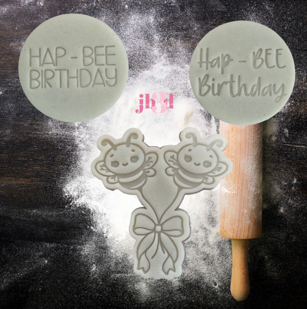 Hap - Bee Birthday - Cutters & Embosser Stamps