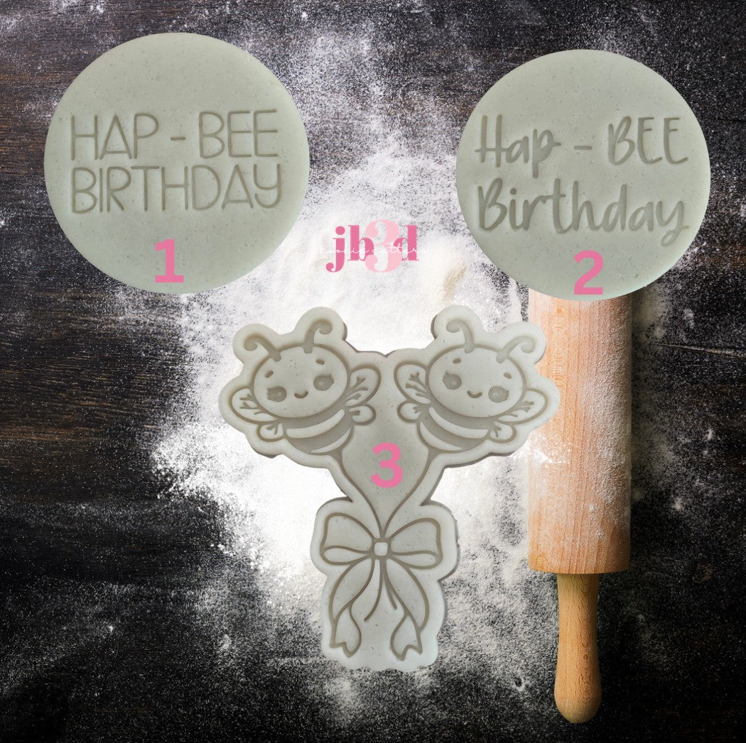 Hap - Bee Birthday - Cutters & Embosser Stamps