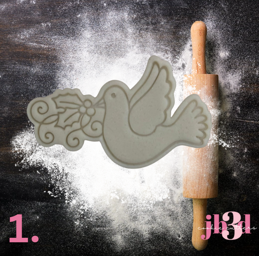 Christmas Doves - Cutters & Embosser Stamps