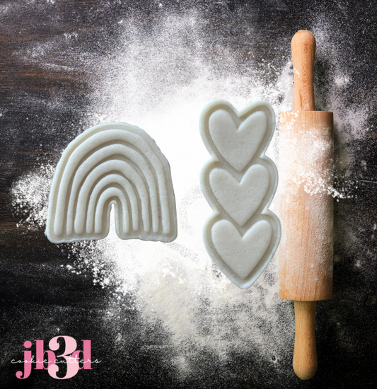 Rainbow / Hearts - Cutter & Debosser Stamps