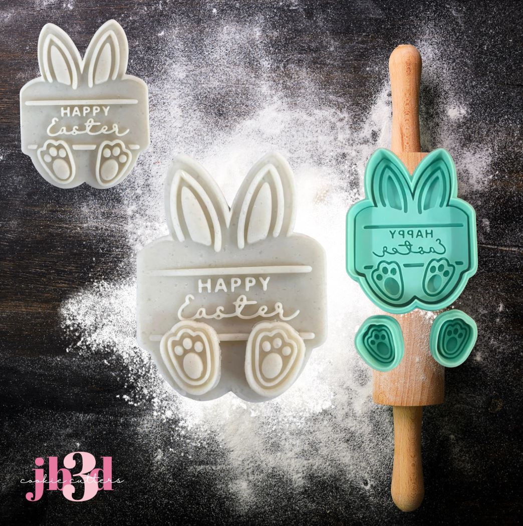Happy Easter BUNNY Cutters & Debosser Stamps