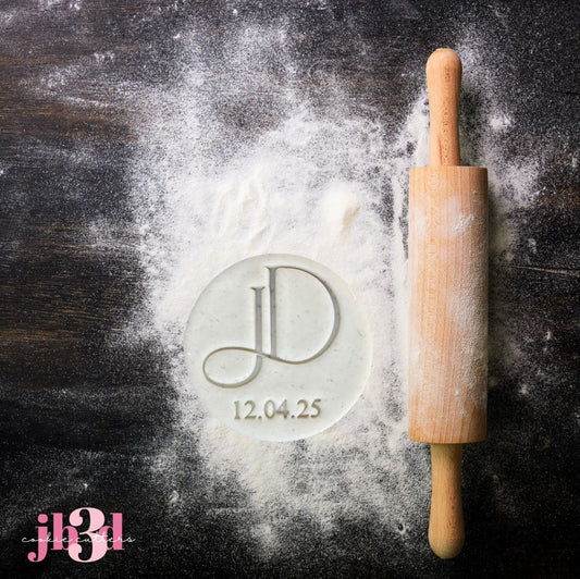 JD Initials Custom 65mm Stamp