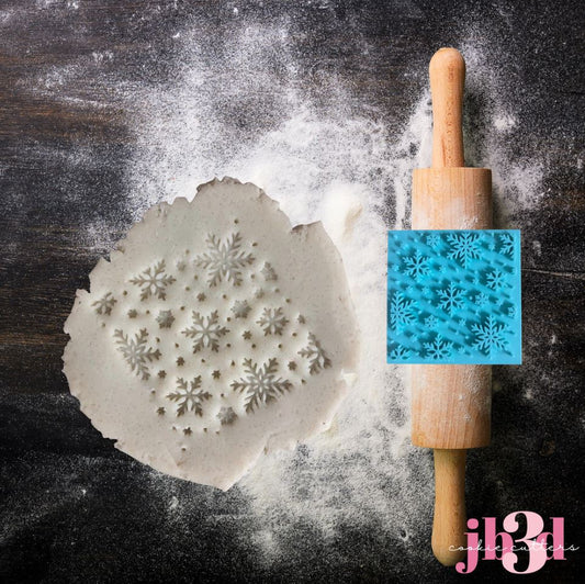 Snowflake background Embosser Stamp 90mm