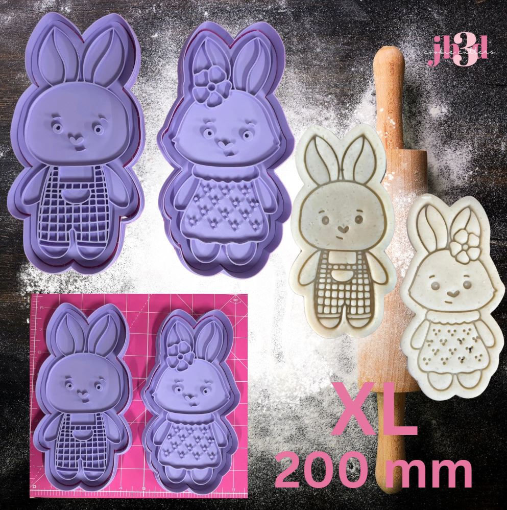 XL Bunnies - Cutters & Embosser Stamps