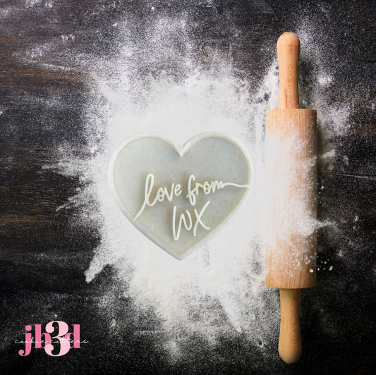 Custom Cutter & Debosser Stamp - With Love WX