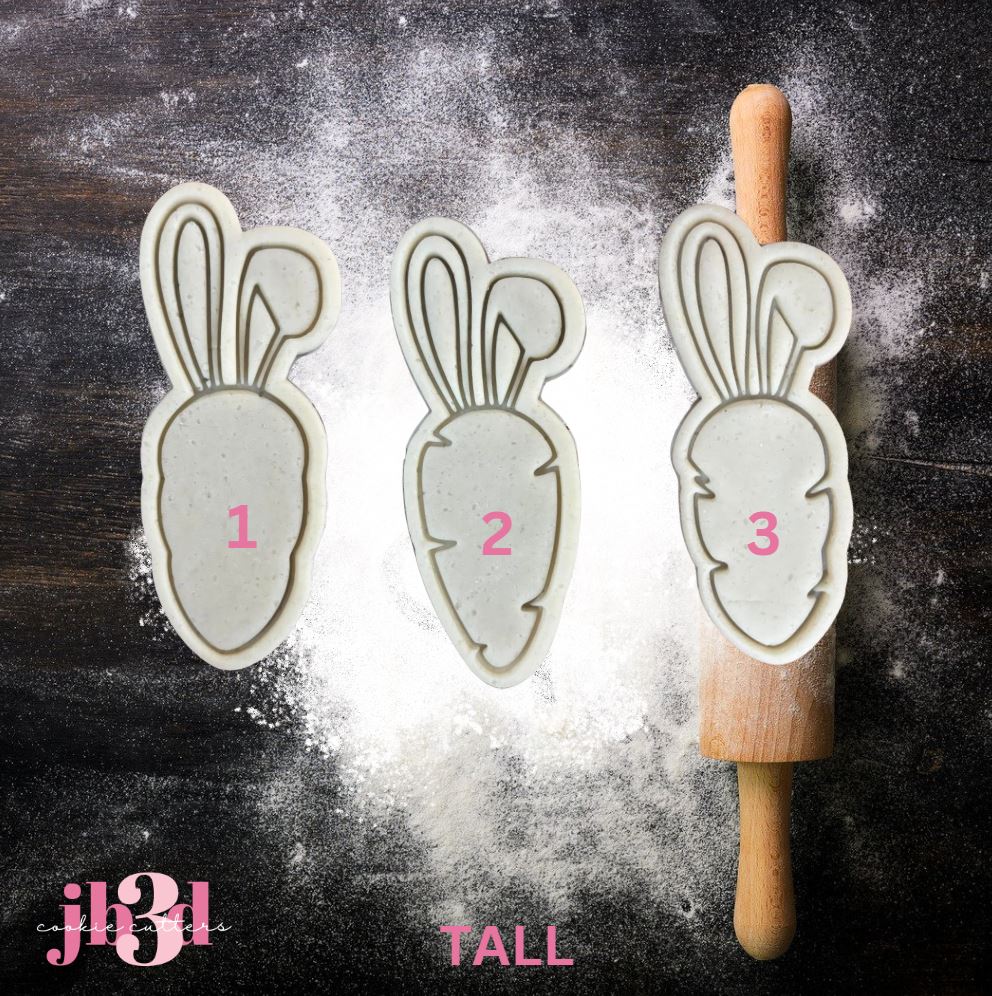 Tall Carrots x 3 - Cutters & Embosser Stamps