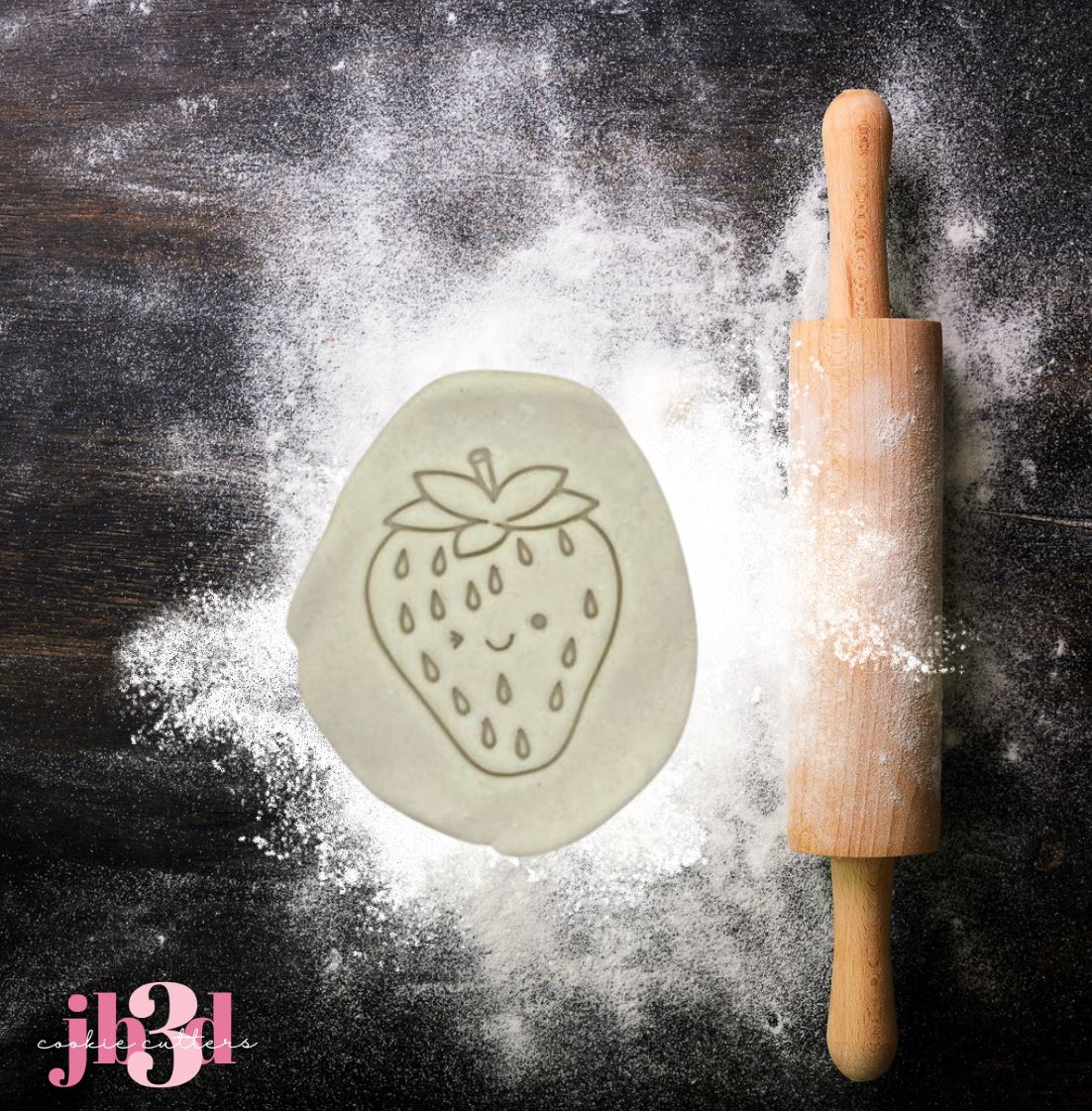 Smiling Strawberry - Cutter & Embosser Stamp