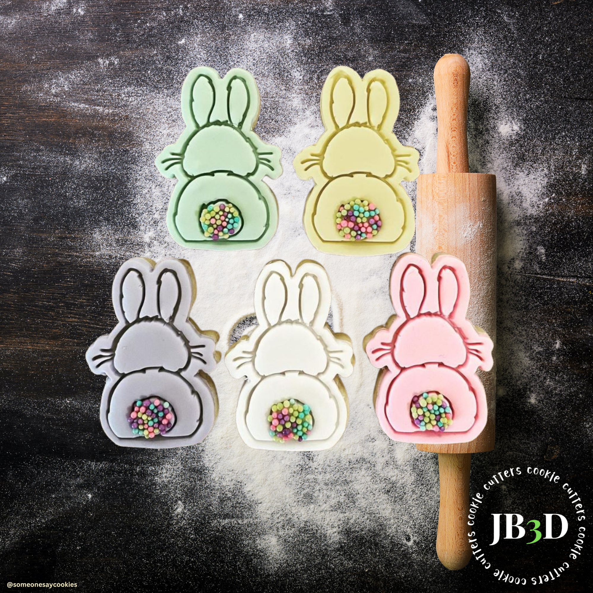 Boss Embossers Rabbit Bunny Rabbit Behind - Cutter/Embosser 4 sizes – jb3dcookiecutters