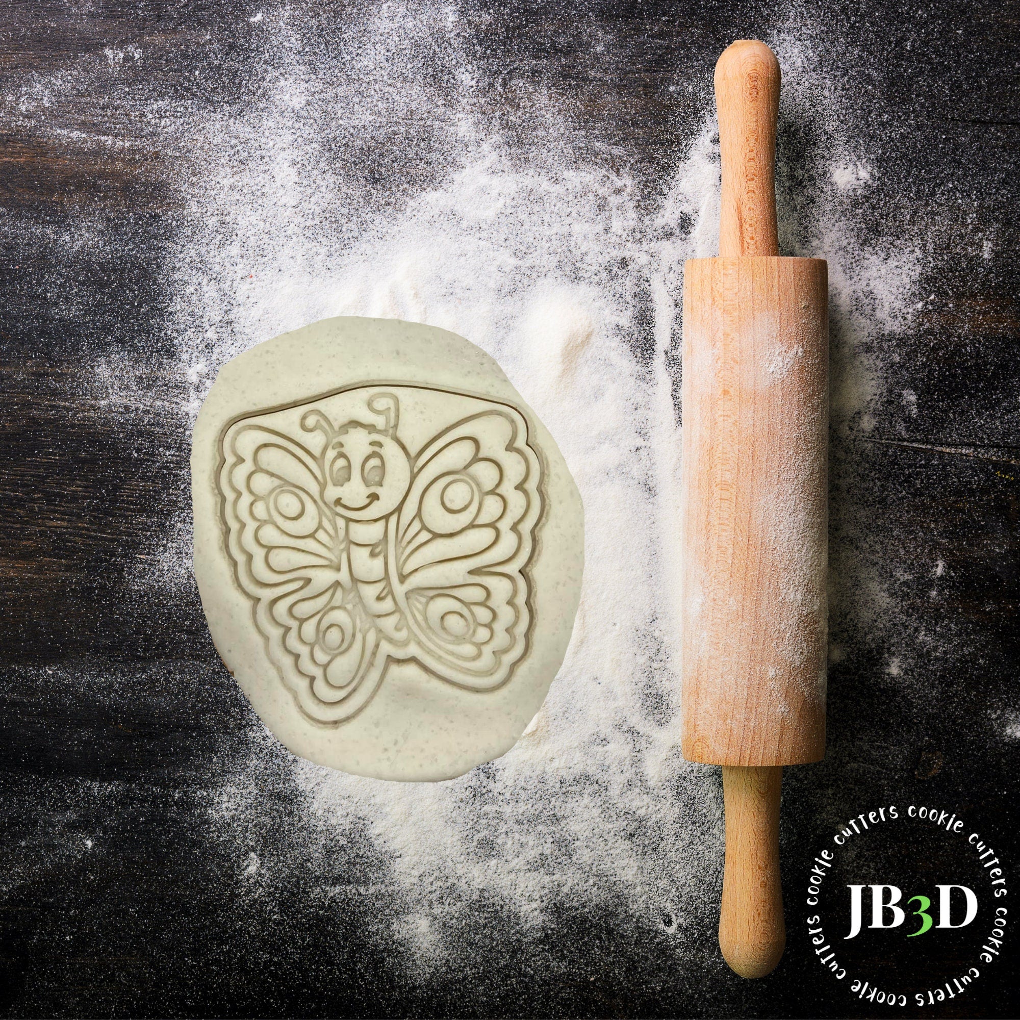 BUTTERFLIES 5 Different types Cookie Cutter & Stamp – jb3dcookiecutters