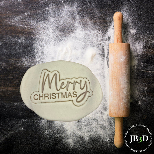MERRY CHRISTMAS Cookie Cutter & Stamp