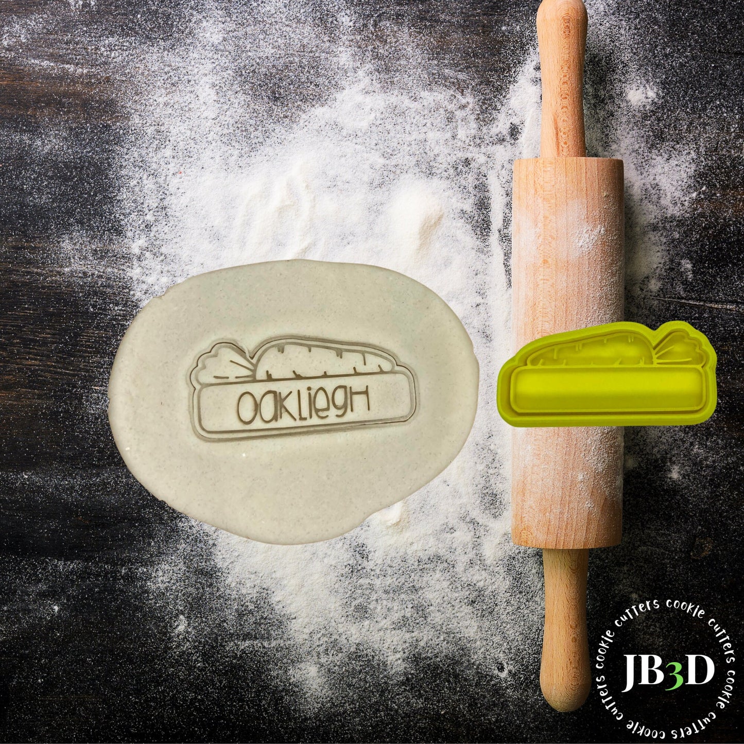 CUSTOM NAME CARROT Cookie Cutter and stamp